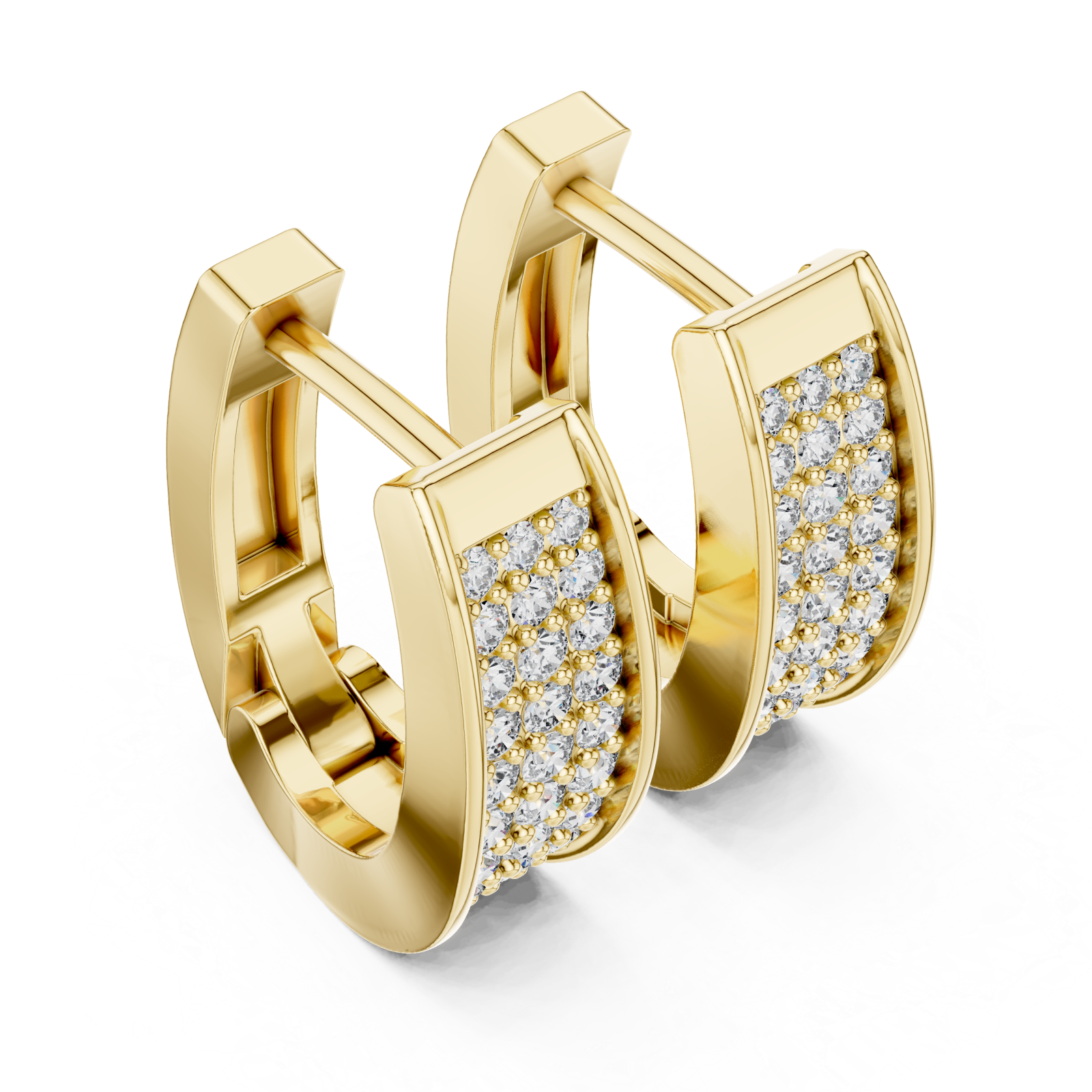 Gold Luminescent Arc Statement Earrings Right View