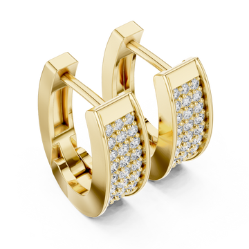 Gold Luminescent Arc Statement Earrings Right View