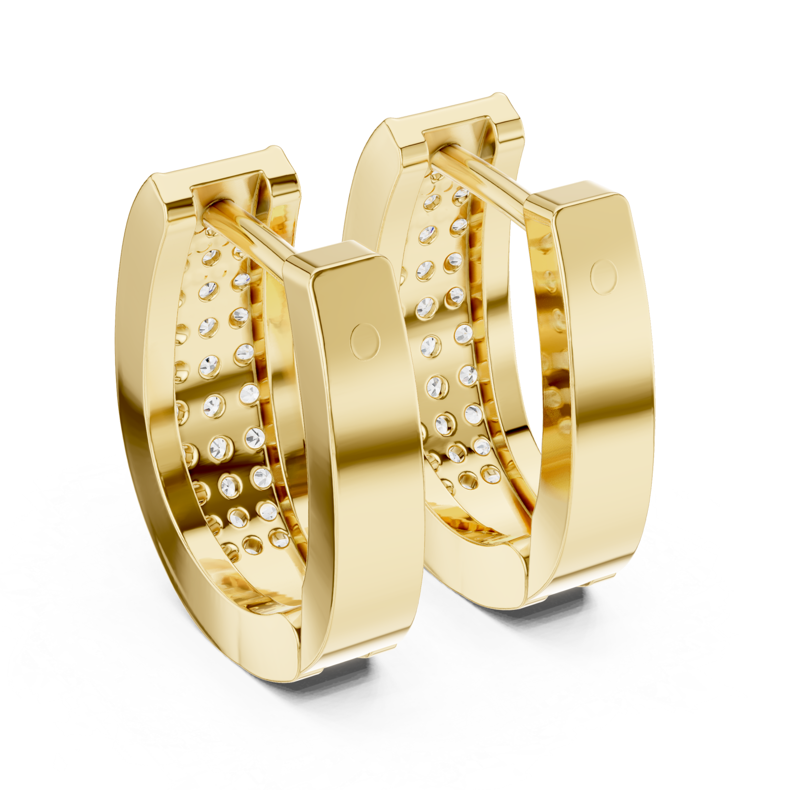  Gold Luminescent Arc Statement Earrings Side View