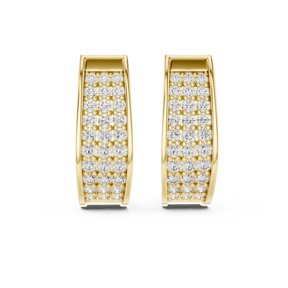 Gold Luminescent Arc Statement Earrings Right View