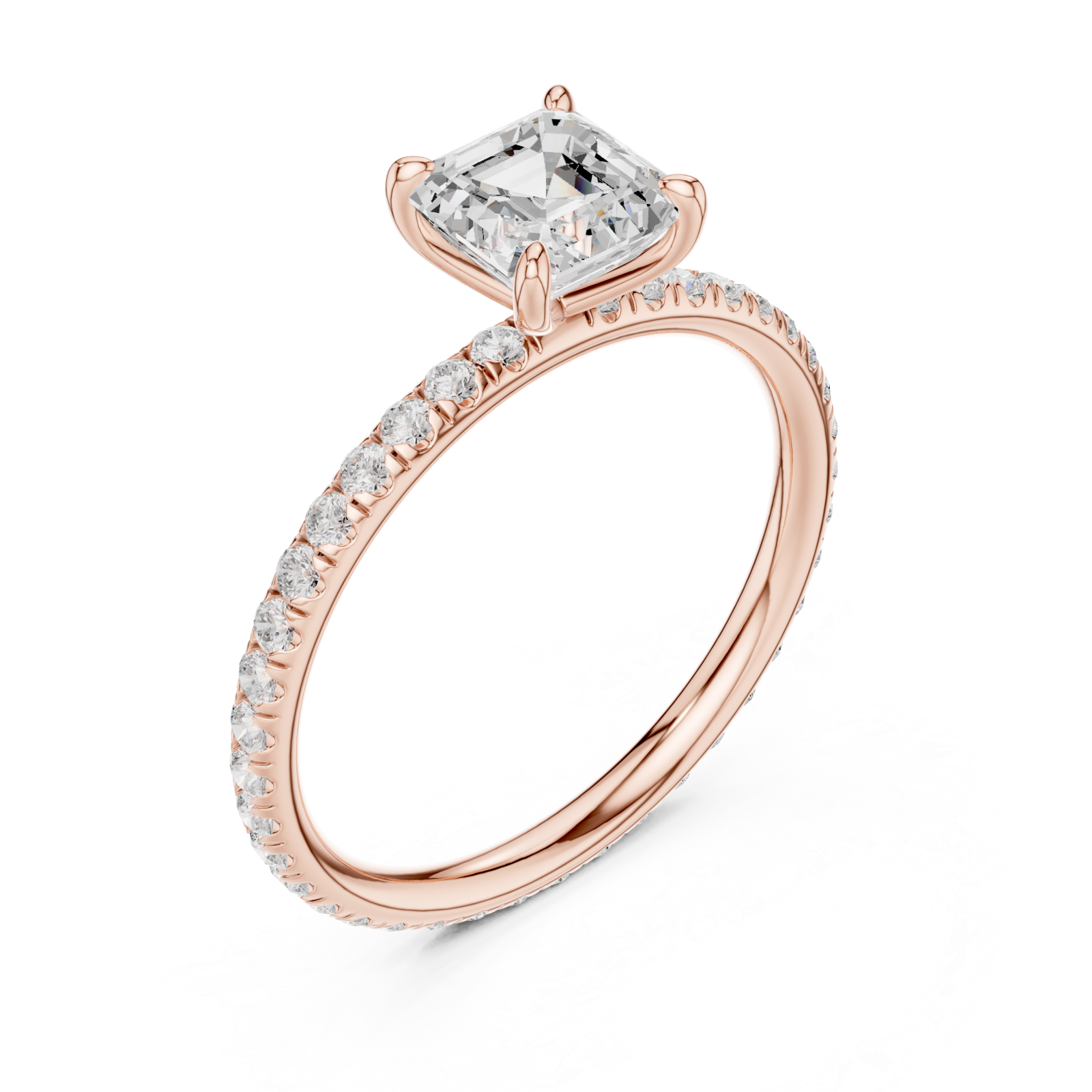  Rose Gold Luminous Grace Petite Solitaire Ring Right View