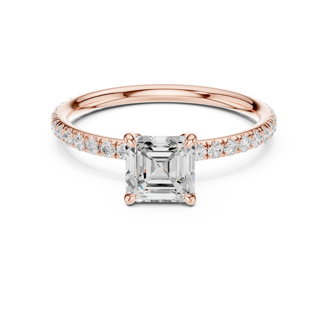 Rose Gold Luminous Grace Petite Solitaire Ring Right View