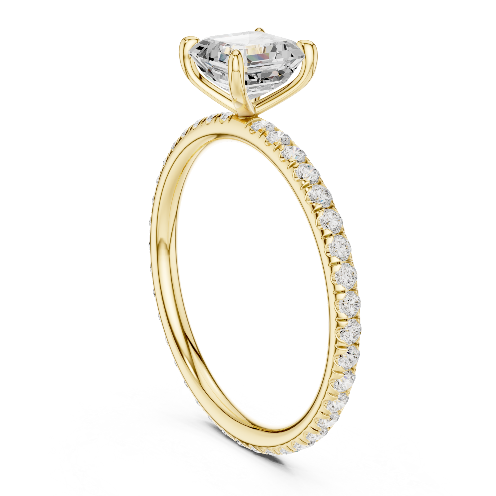  Gold Luminous Grace Petite Solitaire Ring Left View