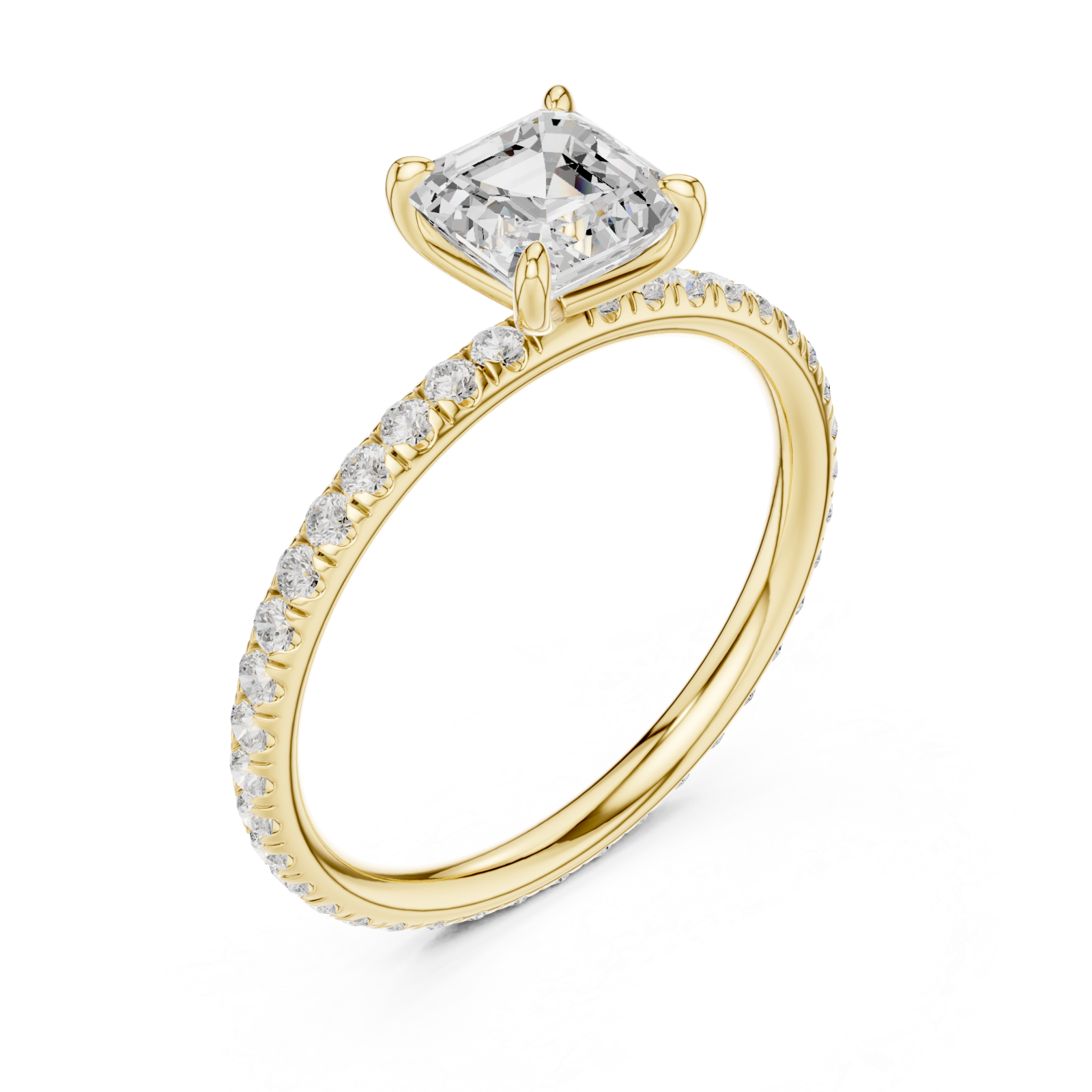 Gold Luminous Grace Petite Solitaire Ring Right View