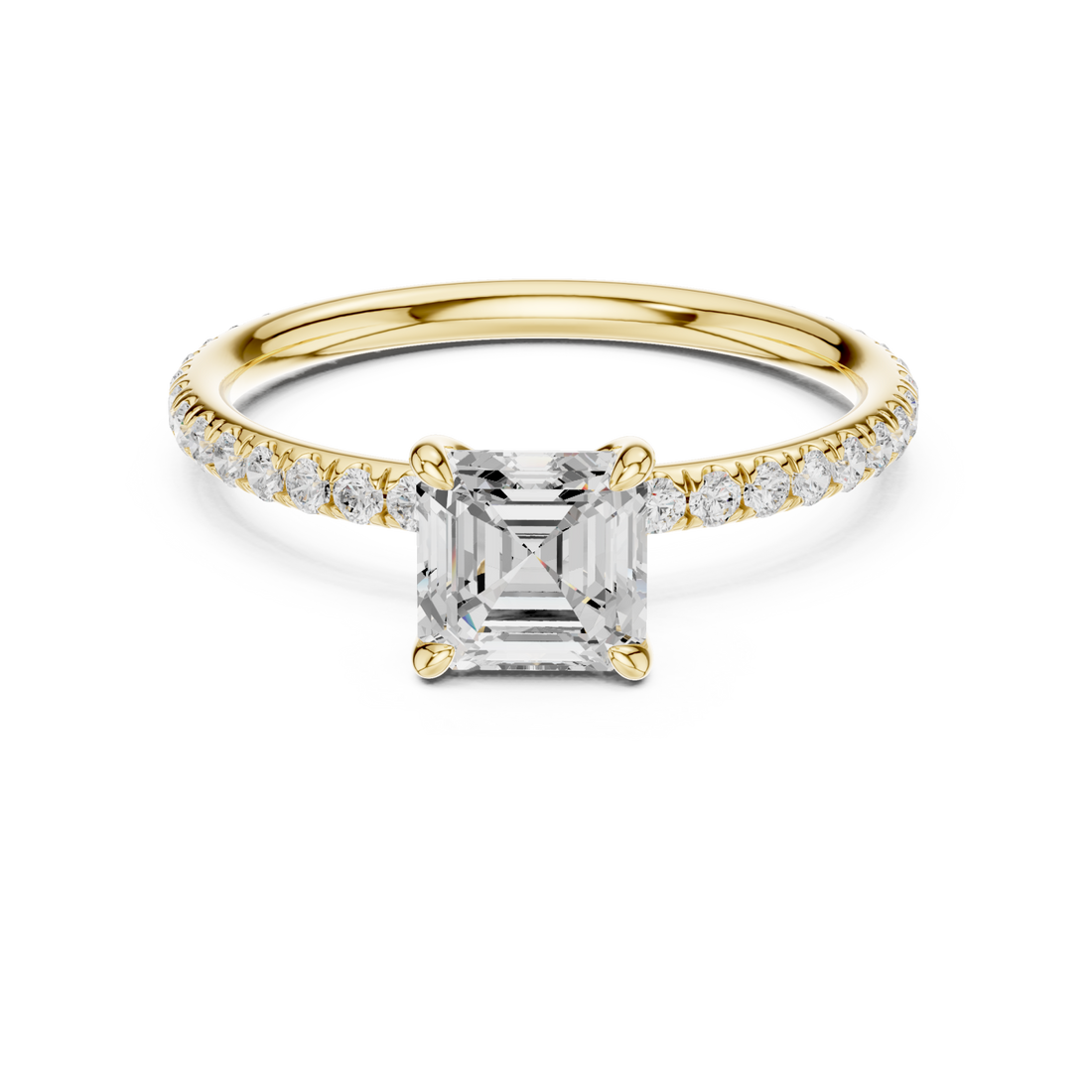 Gold Luminous Grace Petite Solitaire Ring Right View