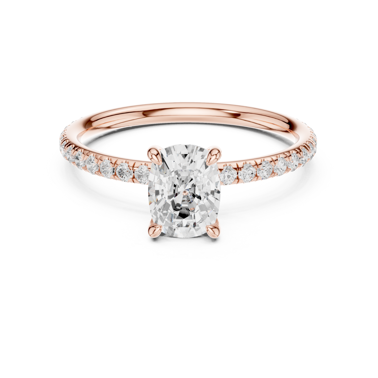 Rose Gold Eternal Radiance Solitaire Engagement Ring Front View