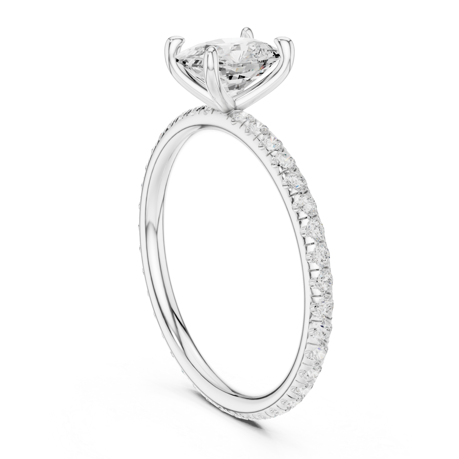  White Gold Eternal Radiance Solitaire Engagement Ring Left View