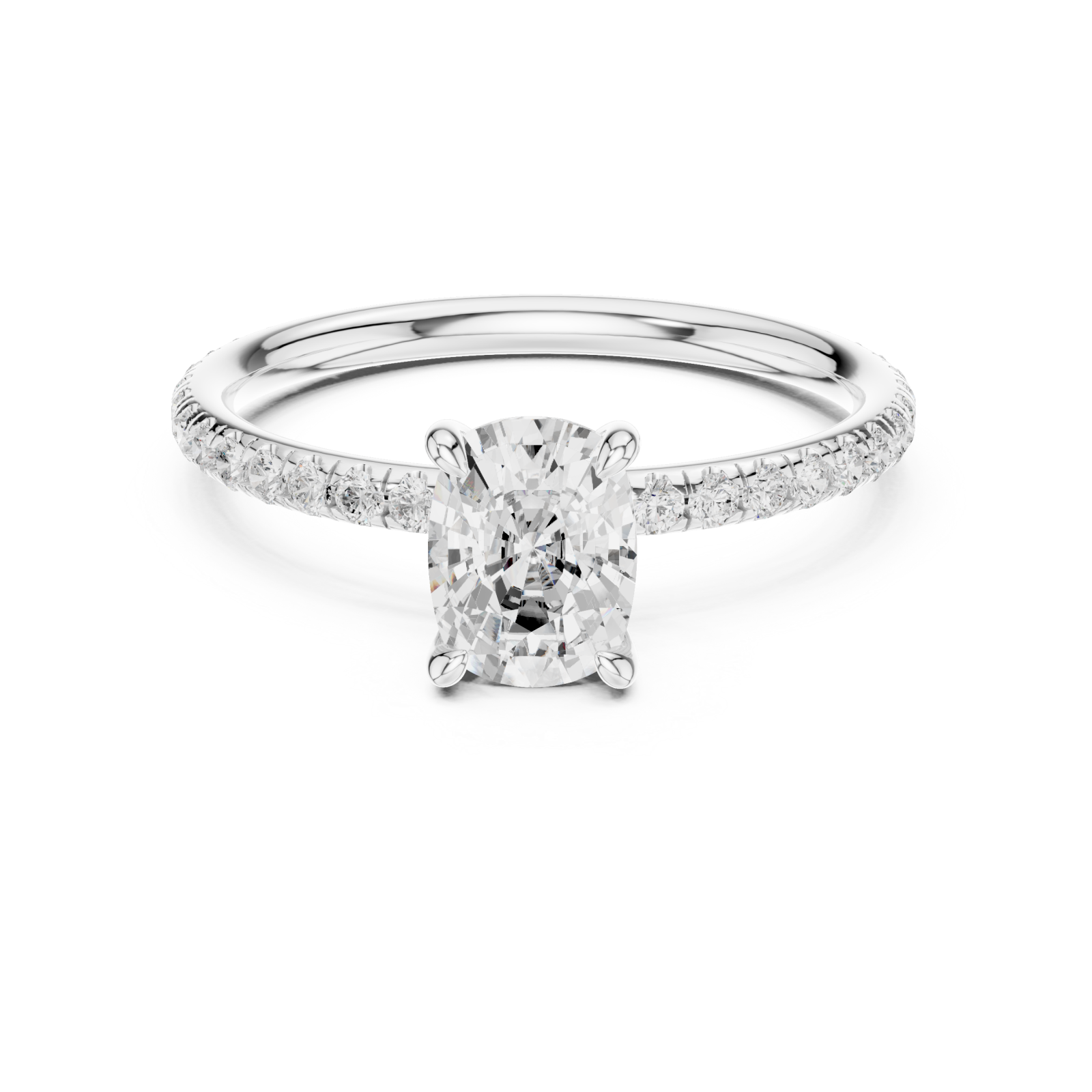  White Gold Eternal Radiance Solitaire Engagement Ring Front View