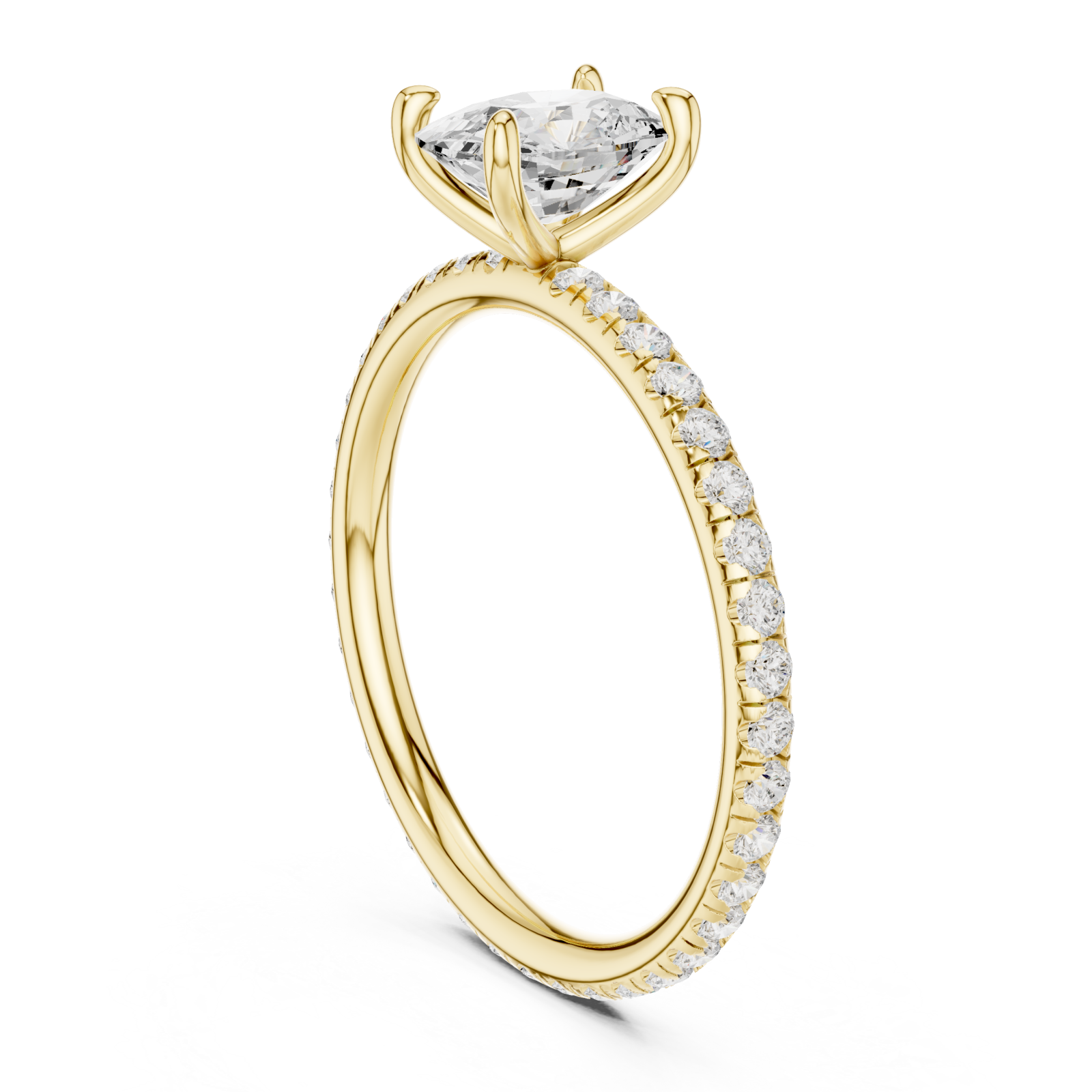  Gold Eternal Radiance Solitaire Engagement Ring Left View