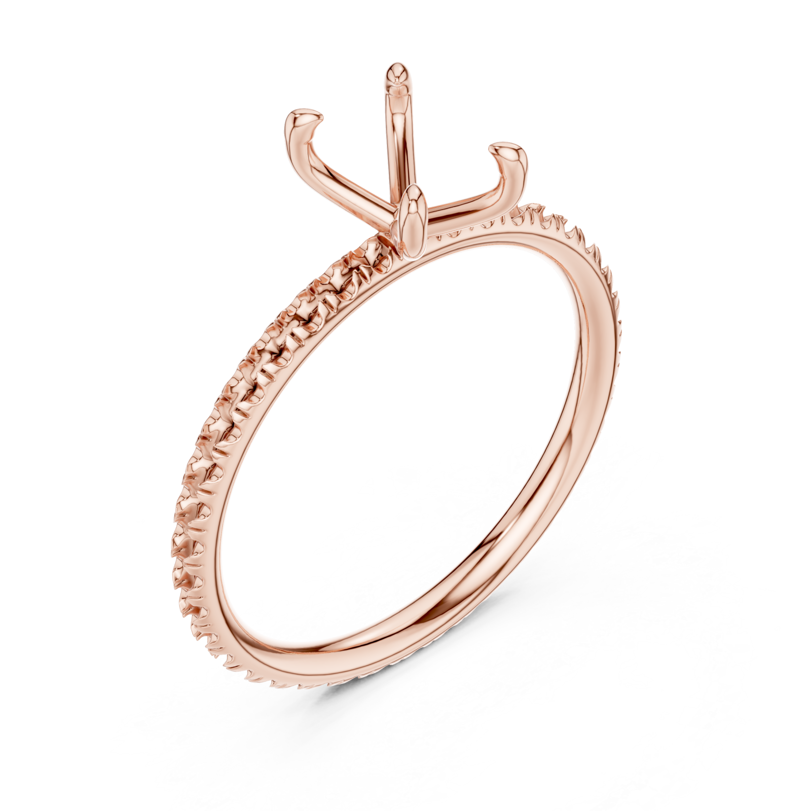  Rose Gold Twilight Mosaic Solitaire Mount Ring Right View
