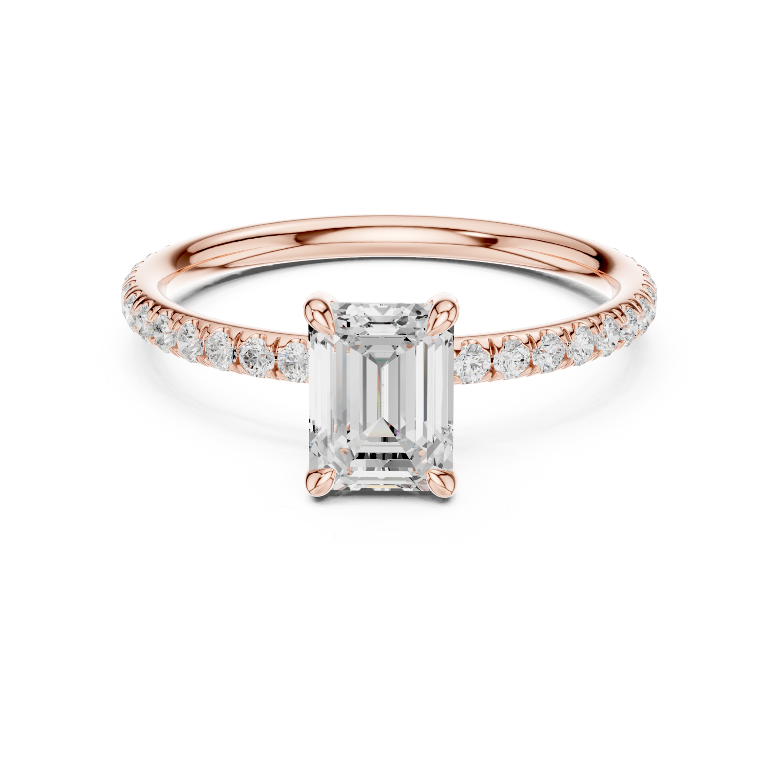  Rose Gold Twilight Mosaic Solitaire Mount Ring Front View