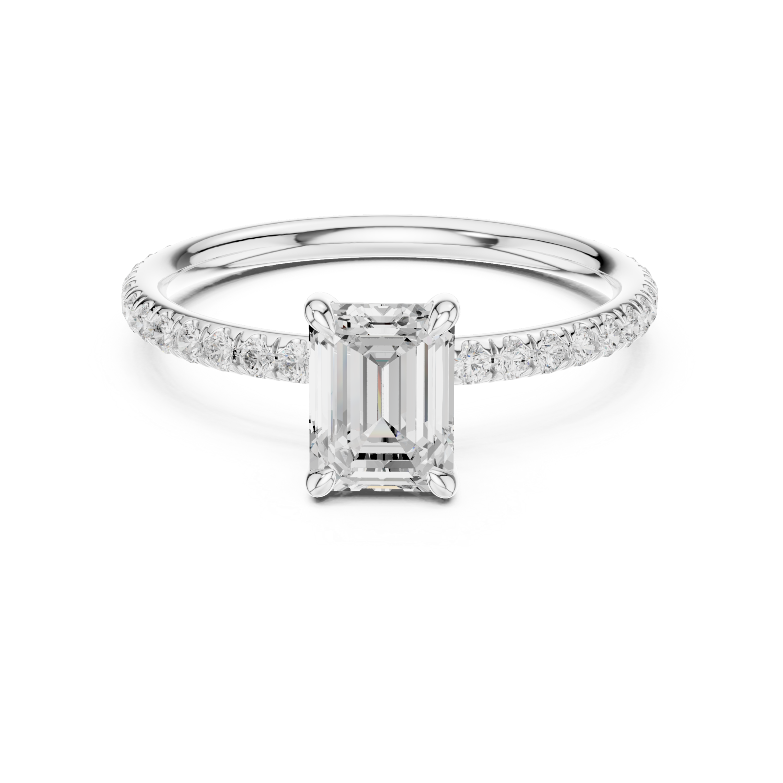  White Gold Twilight Mosaic Solitaire Mount Ring Front View
