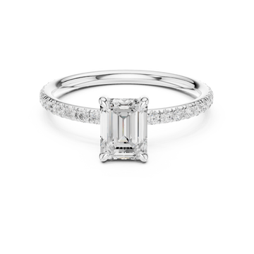  White Gold Twilight Mosaic Solitaire Mount Ring Front View