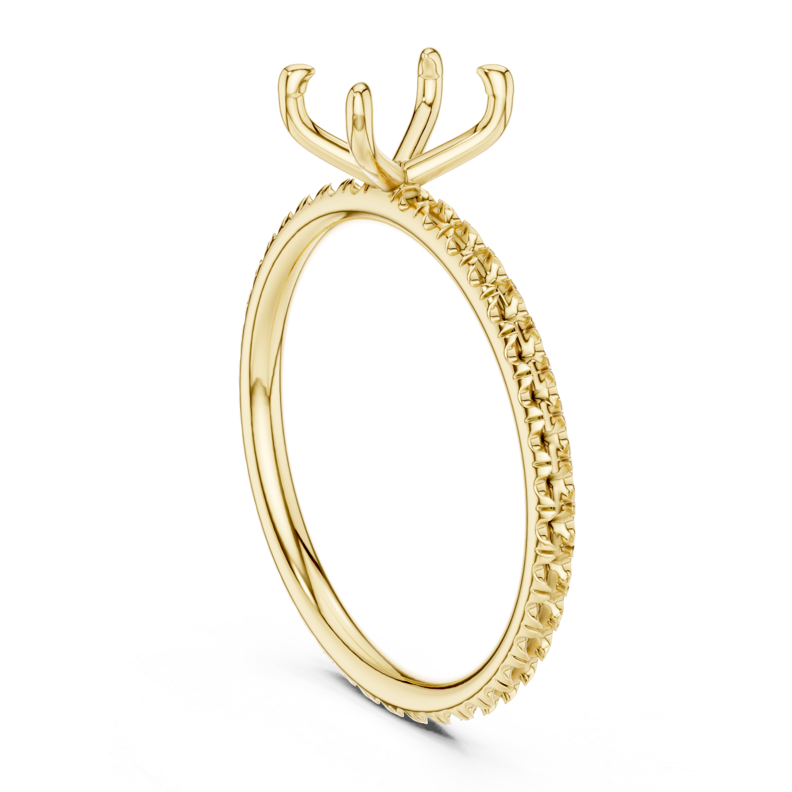  Gold Twilight Mosaic Solitaire Mount Ring Left View