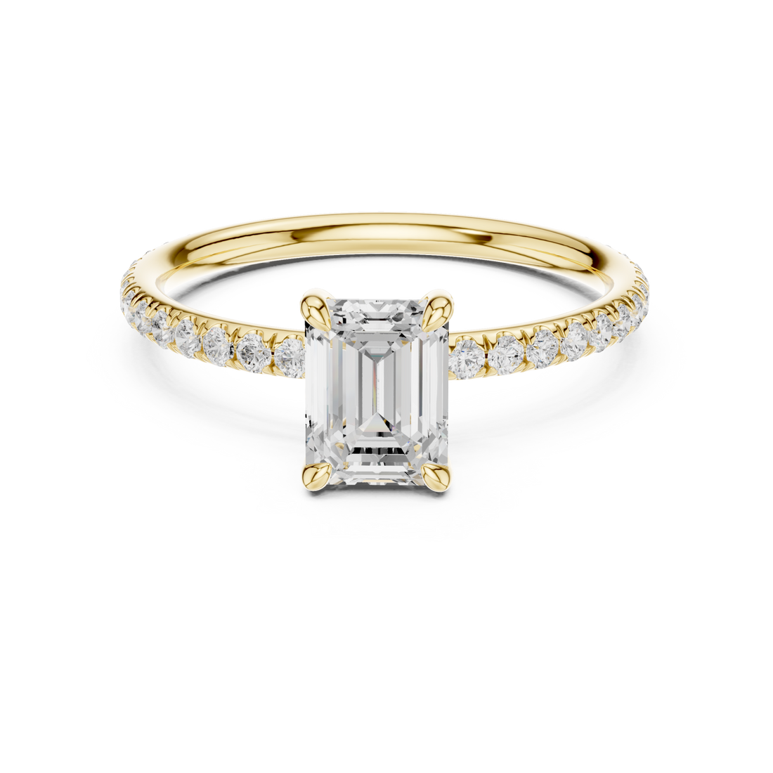 Gold Twilight Mosaic Solitaire Mount Ring Front View