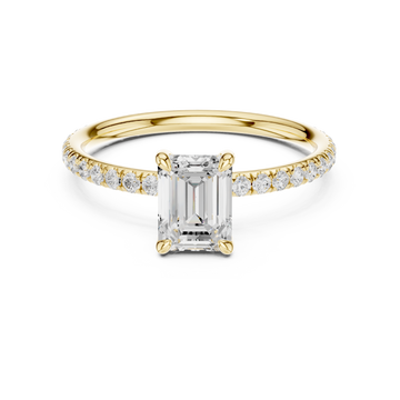  Gold Twilight Mosaic Solitaire Mount Ring Front View