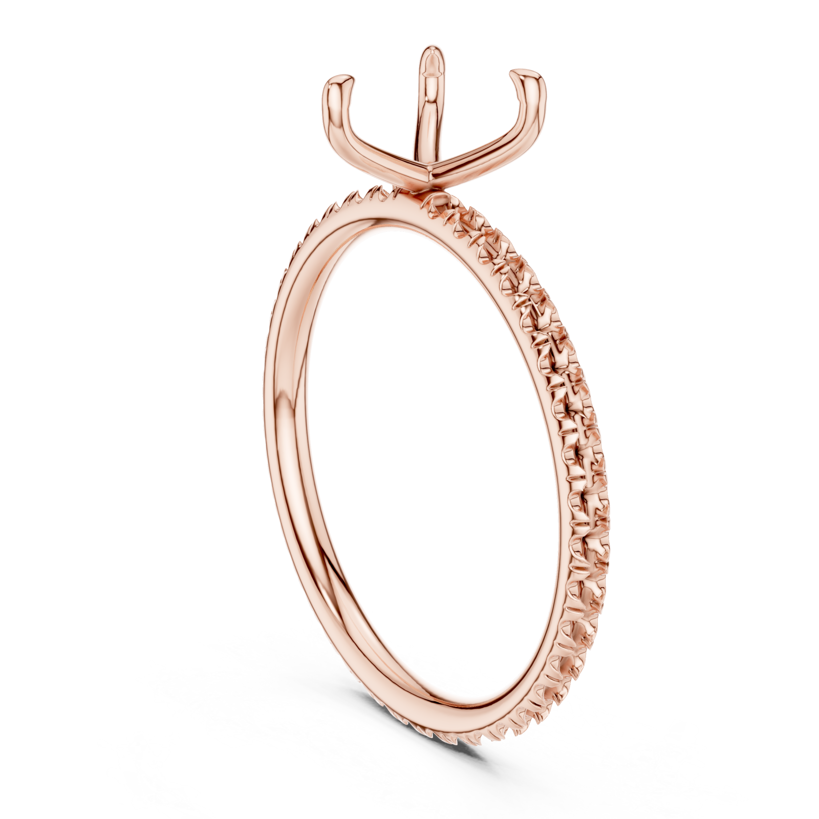  Rose Gold Heirloom Crest Solitaire Ring Left View