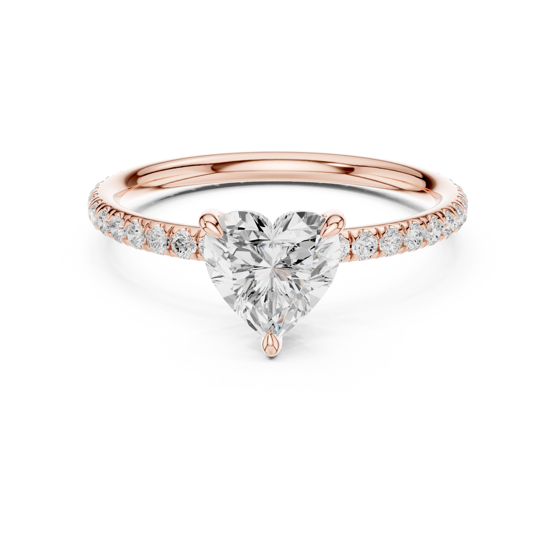  Rose Gold Heirloom Crest Solitaire Ring Front View