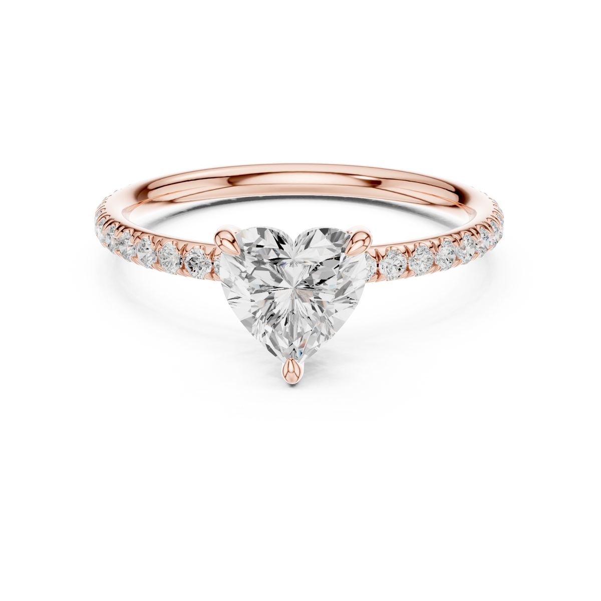 Rose Gold Heirloom Crest Solitaire Ring Front View