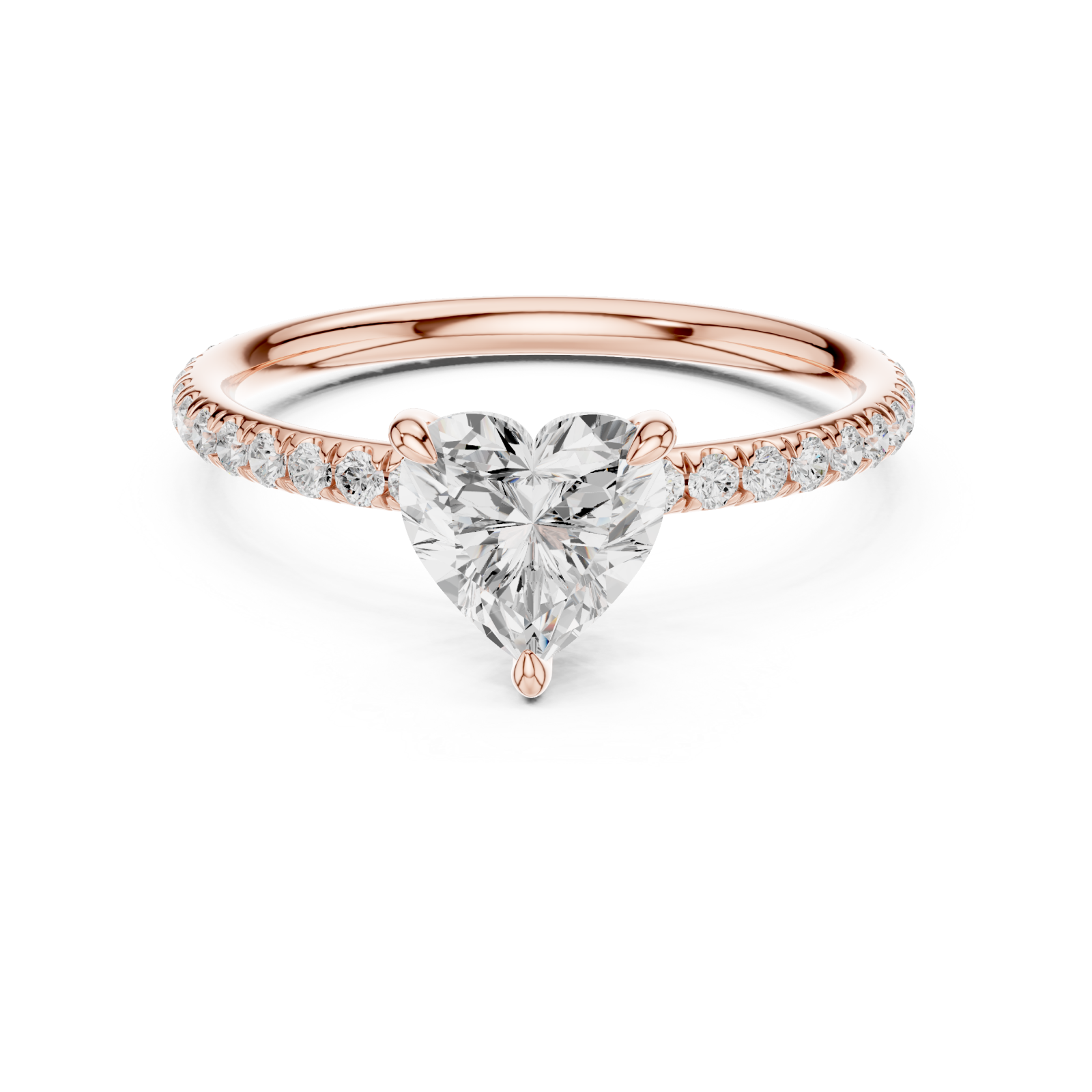  Rose Gold Heirloom Crest Solitaire Ring Front View