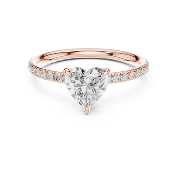  Rose Gold Heirloom Crest Solitaire Ring Front View