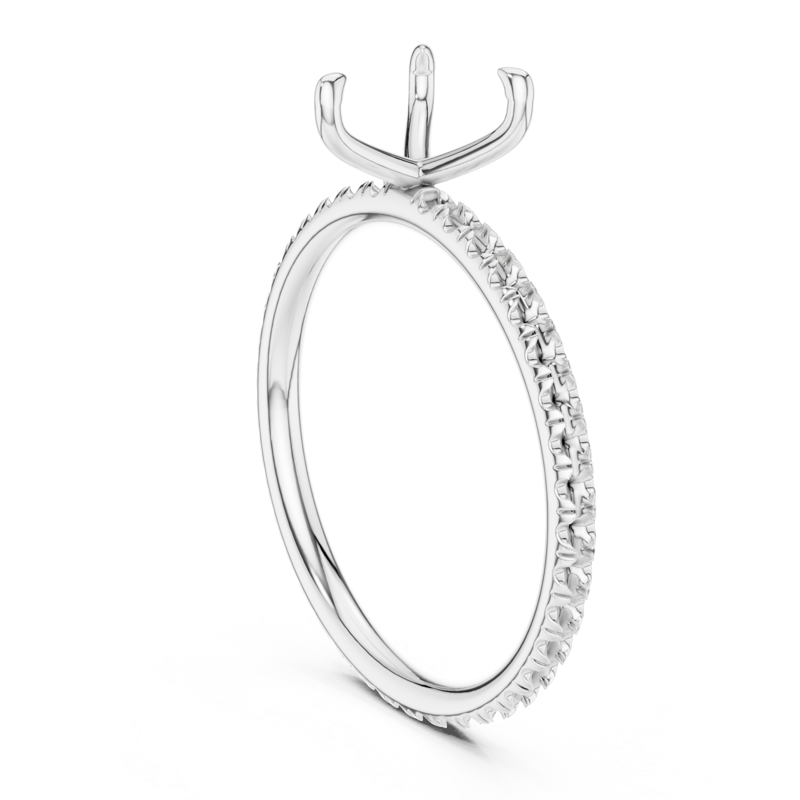  White Gold Heirloom Crest Solitaire Ring Left View