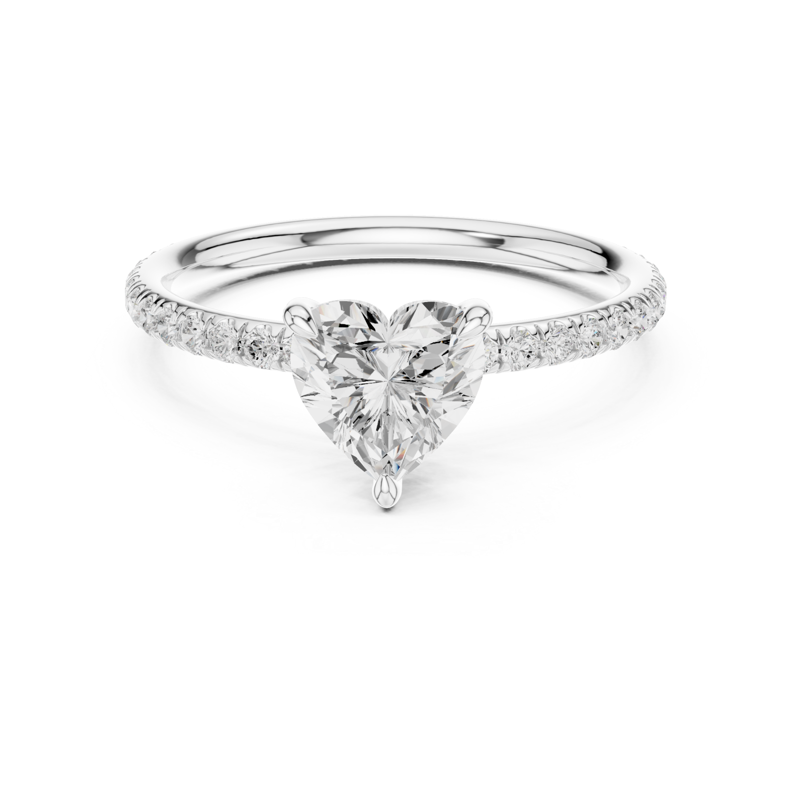  White Gold Heirloom Crest Solitaire Ring Front View