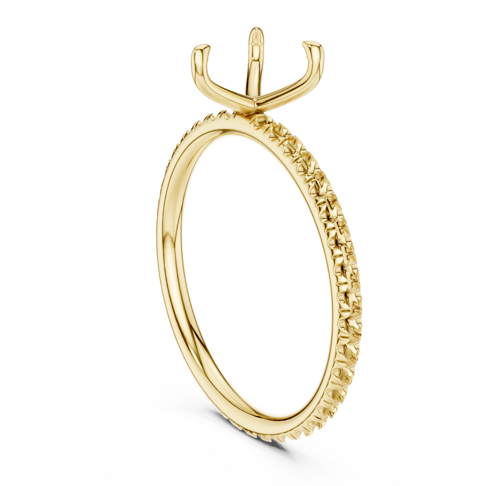  Gold Heirloom Crest Solitaire Ring Left View