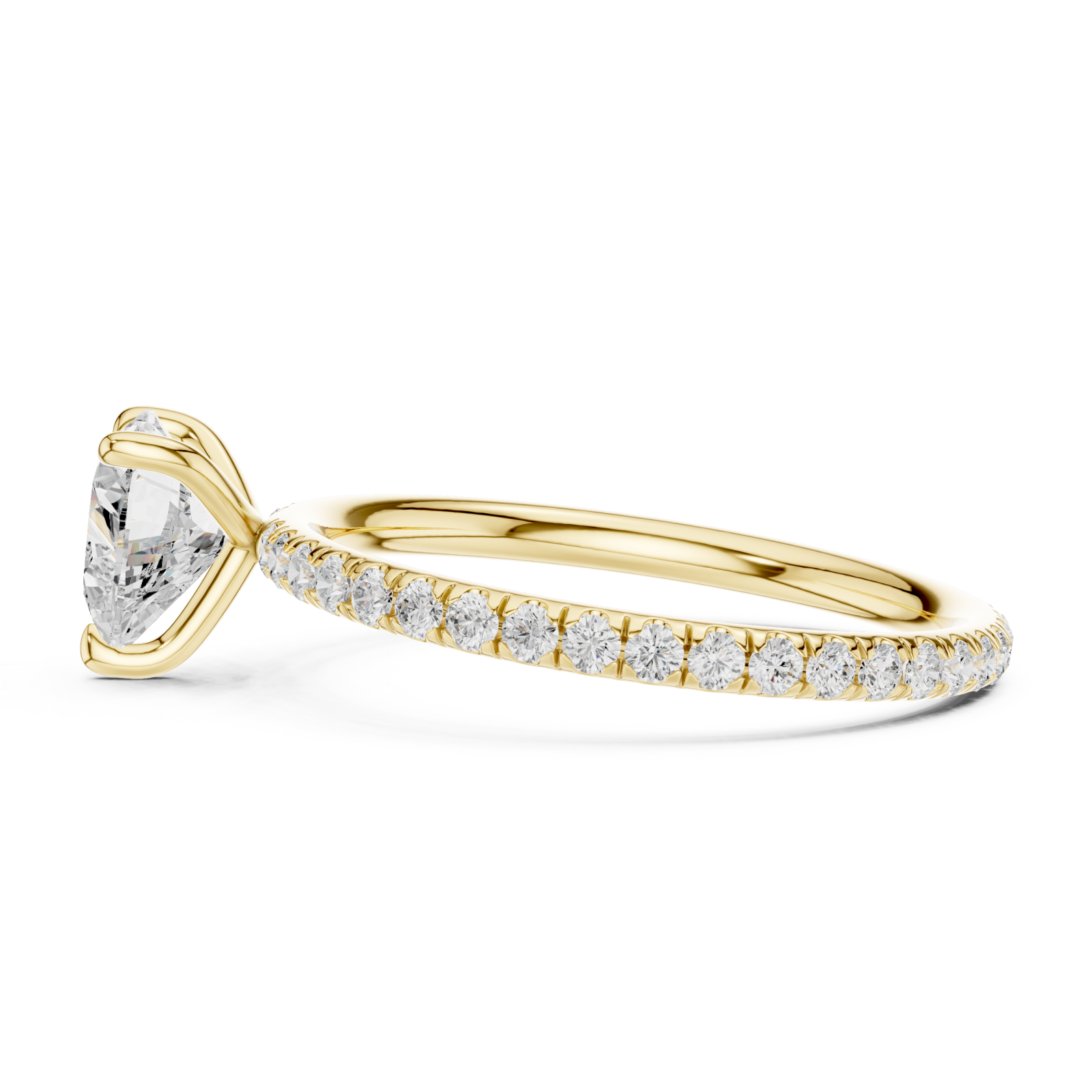  Gold Heirloom Crest Solitaire Ring Side View