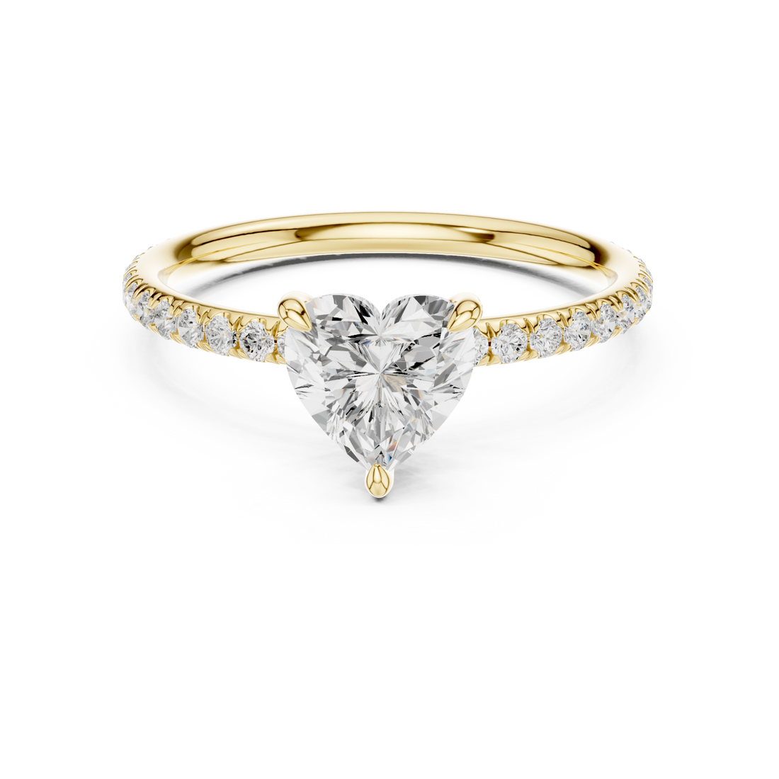  Gold Heirloom Crest Solitaire Ring Front View