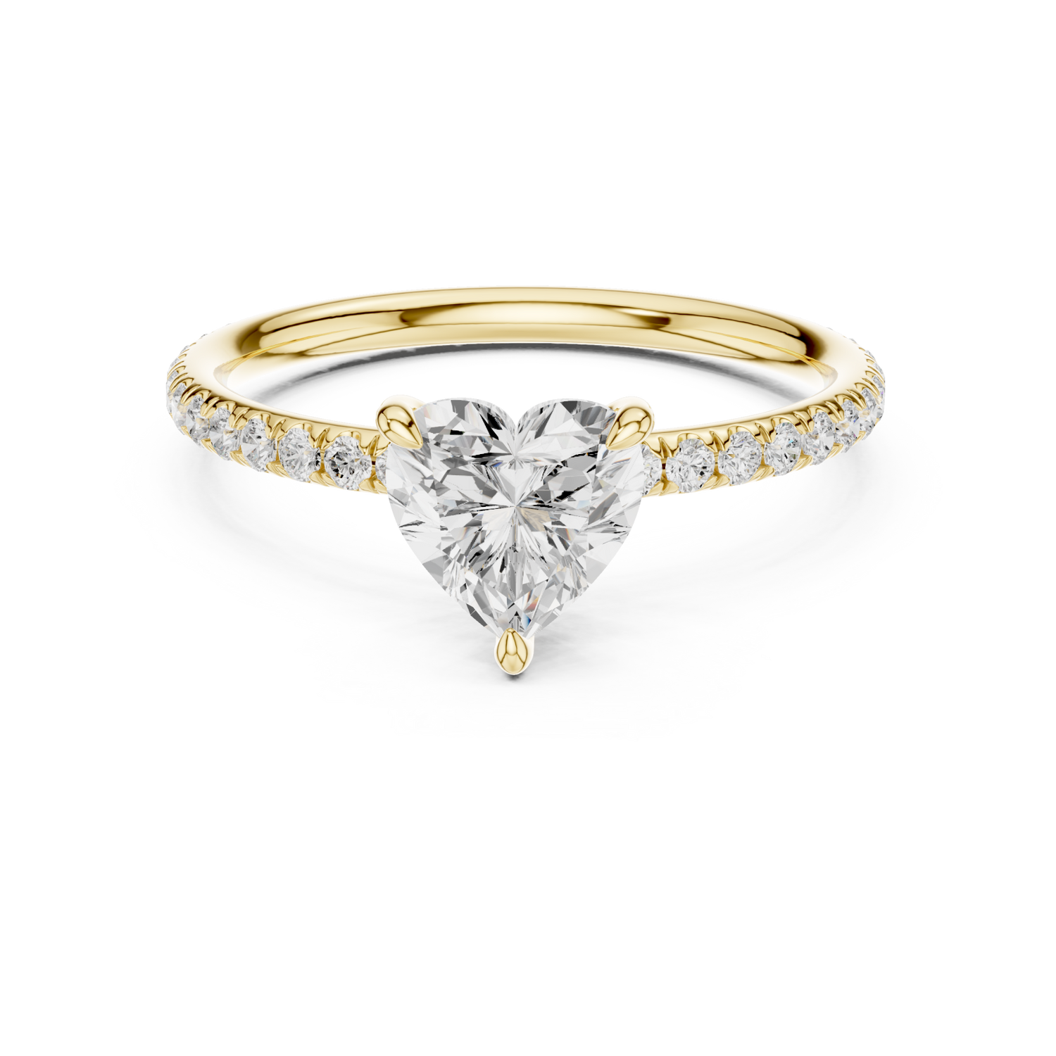  Gold Heirloom Crest Solitaire Ring Front View