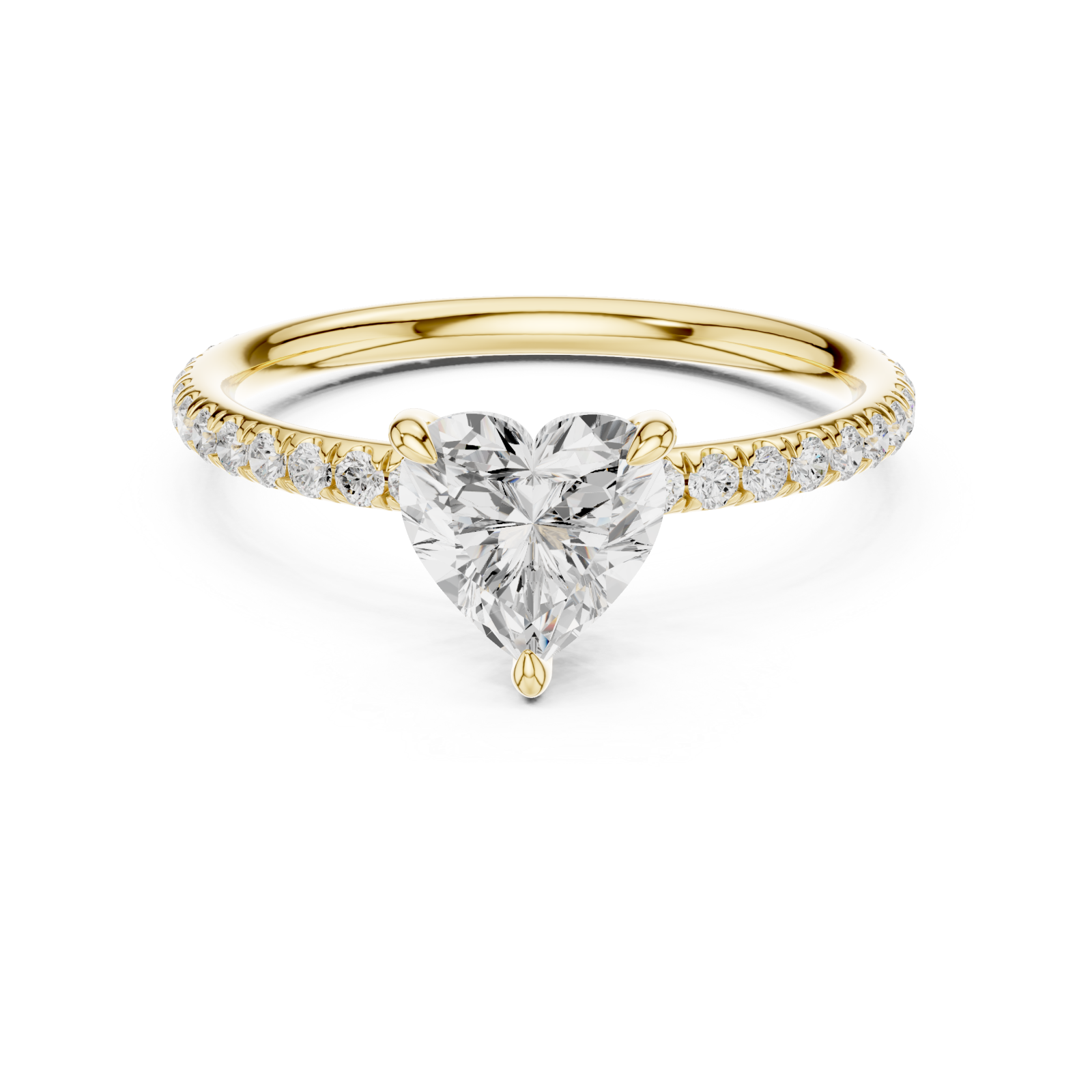  Gold Heirloom Crest Solitaire Ring Front View