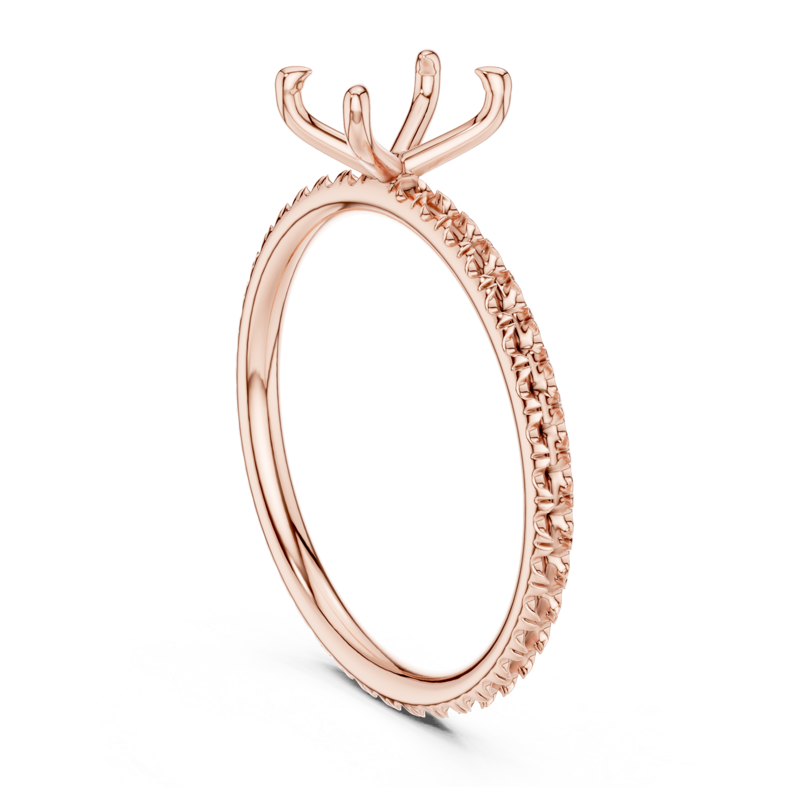  Rose Gold Anchor Crest Elegance Ring Left View