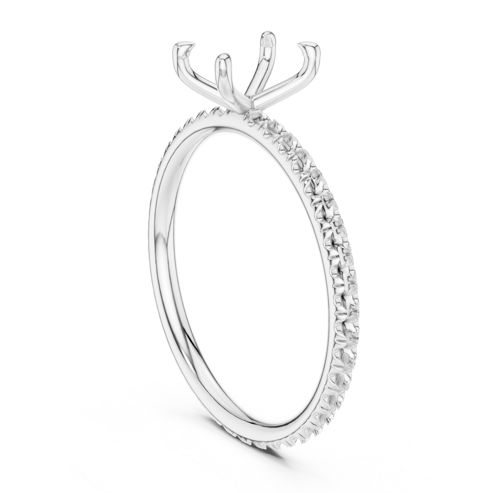  White Gold Anchor Crest Elegance Ring Left View