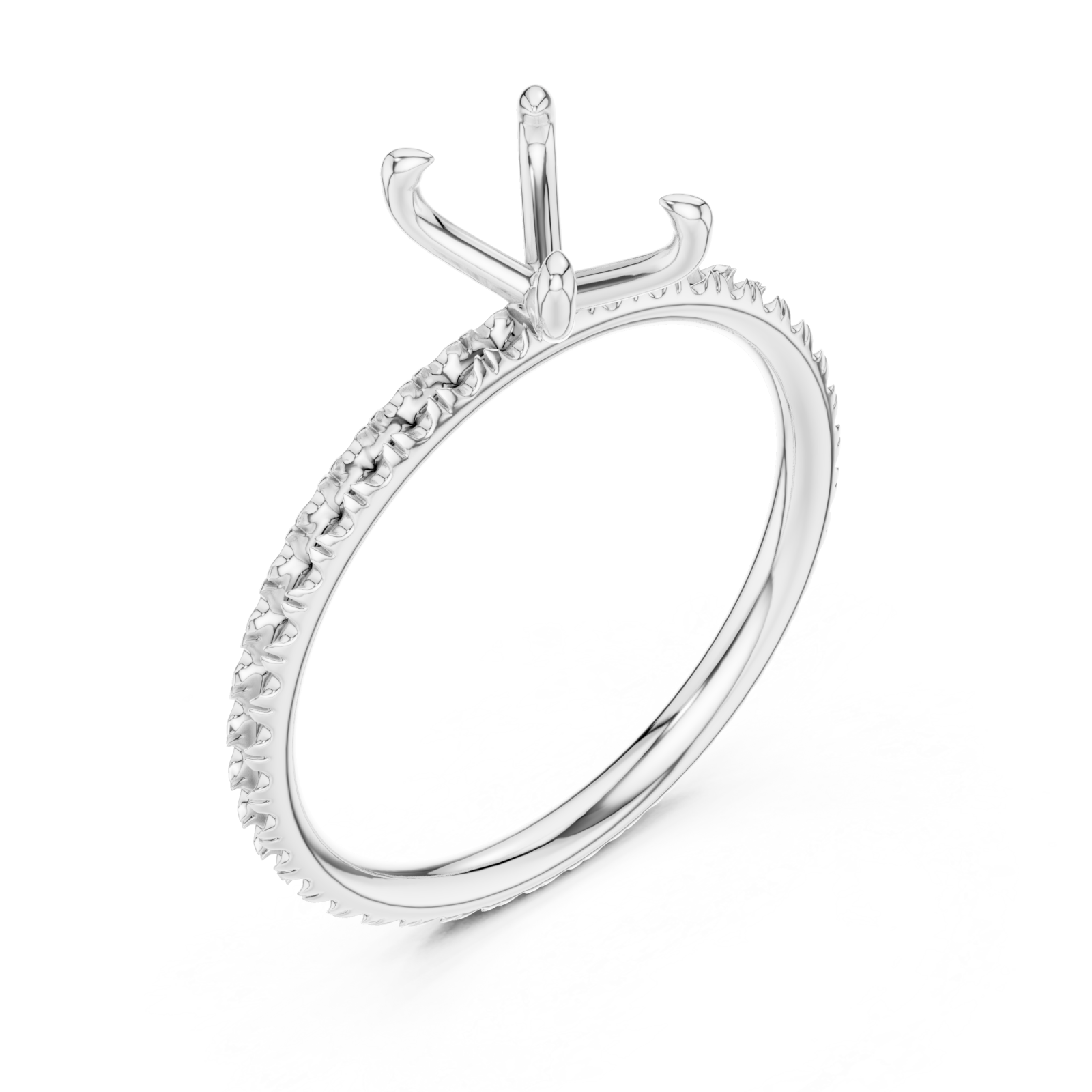  White Gold Anchor Crest Elegance Ring Right View
