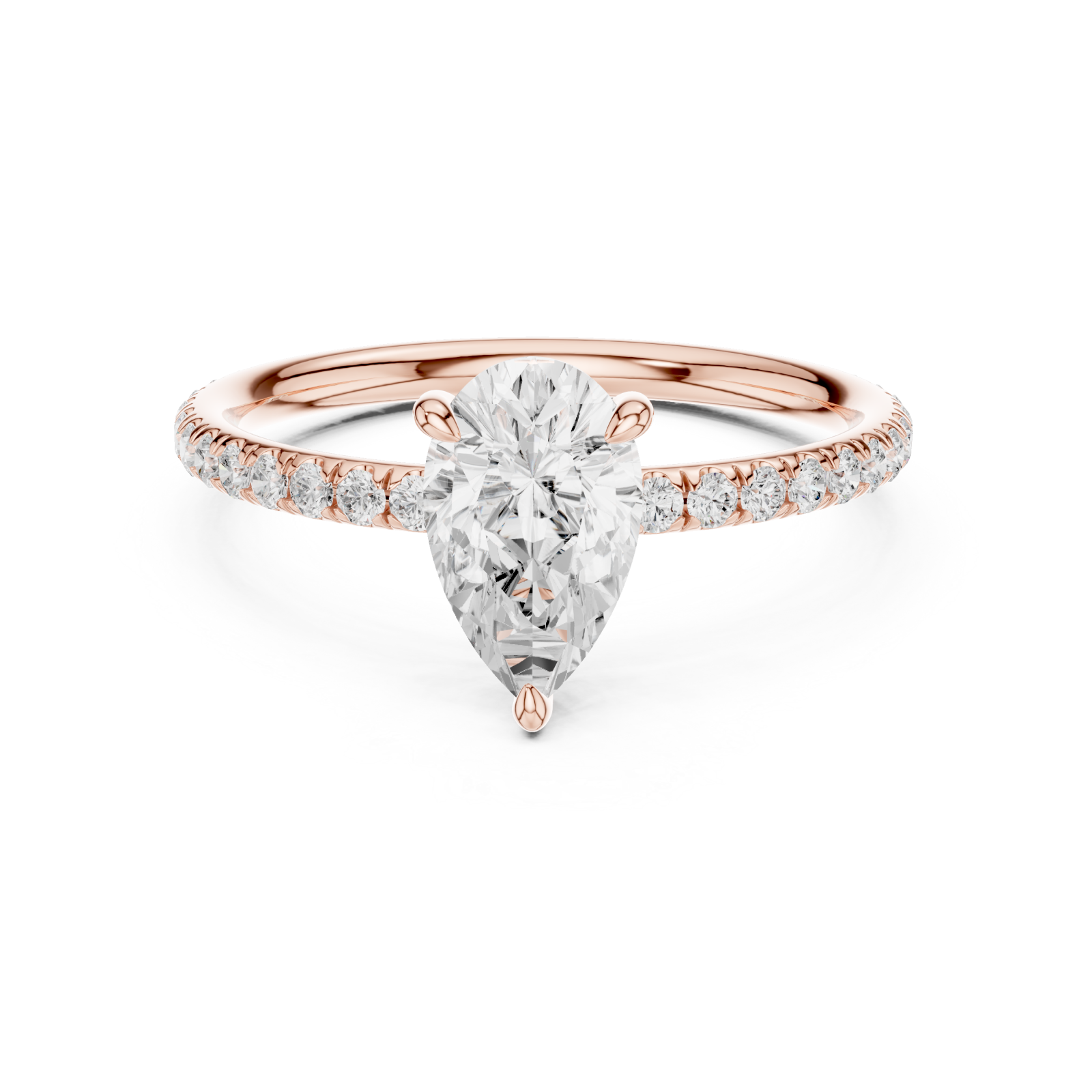  Rose Gold Elevate Whisper Radiant Band Ring Front View