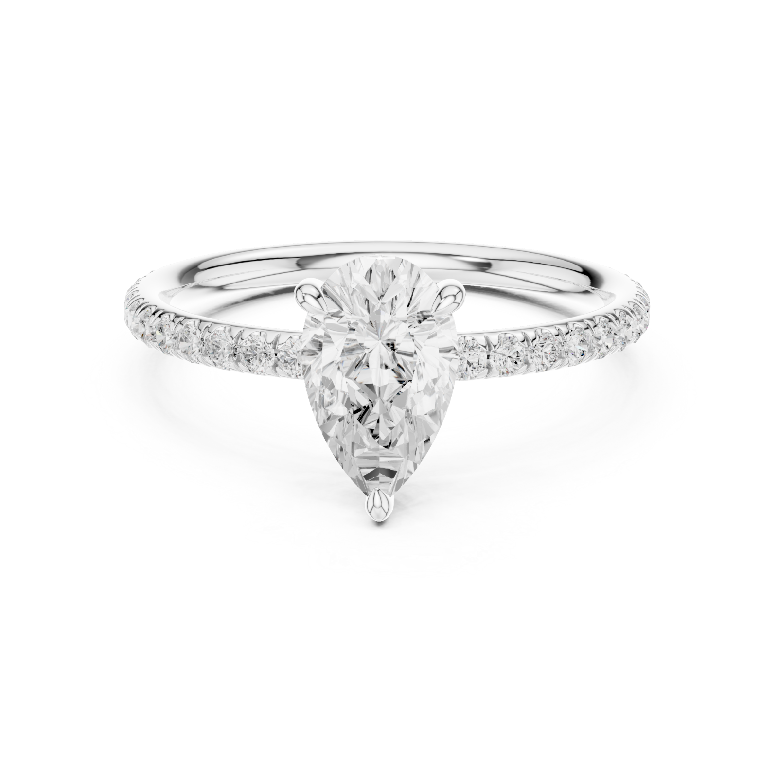  White Gold Elevate Whisper Radiant Band Ring Front View