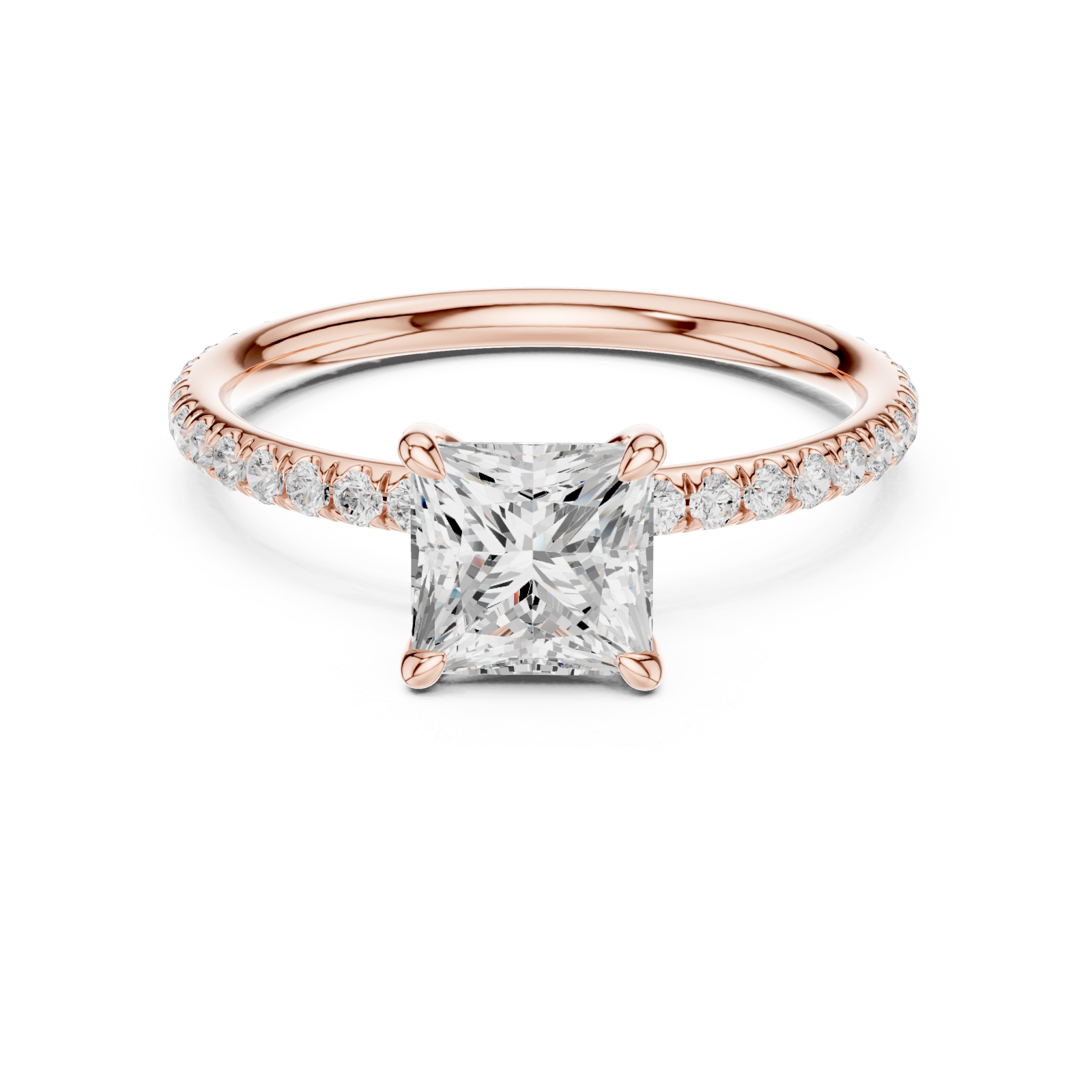  Rose Gold Harbor Grace Promise Band Ring Front View