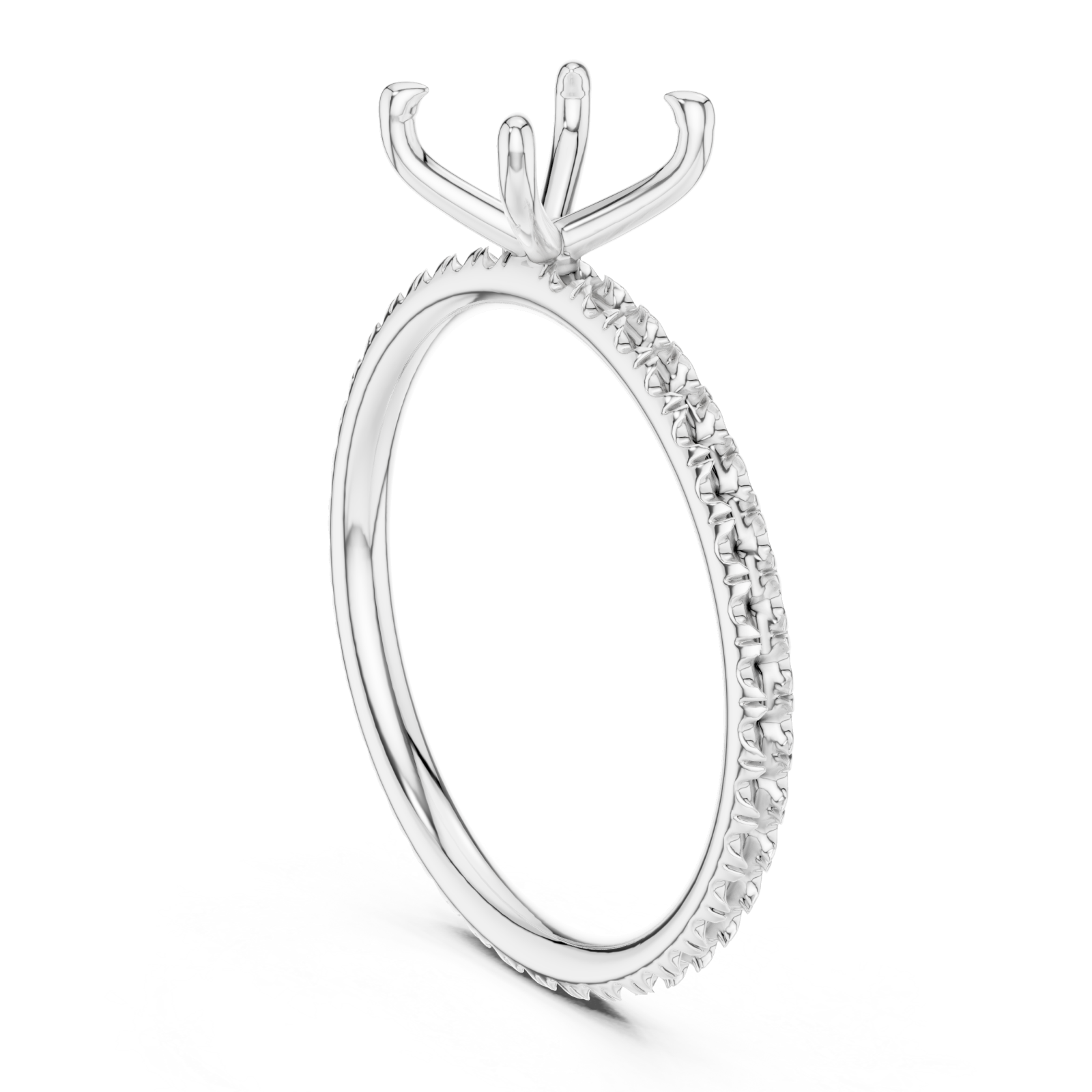  White Gold Harbor Grace Promise Band Ring Left View