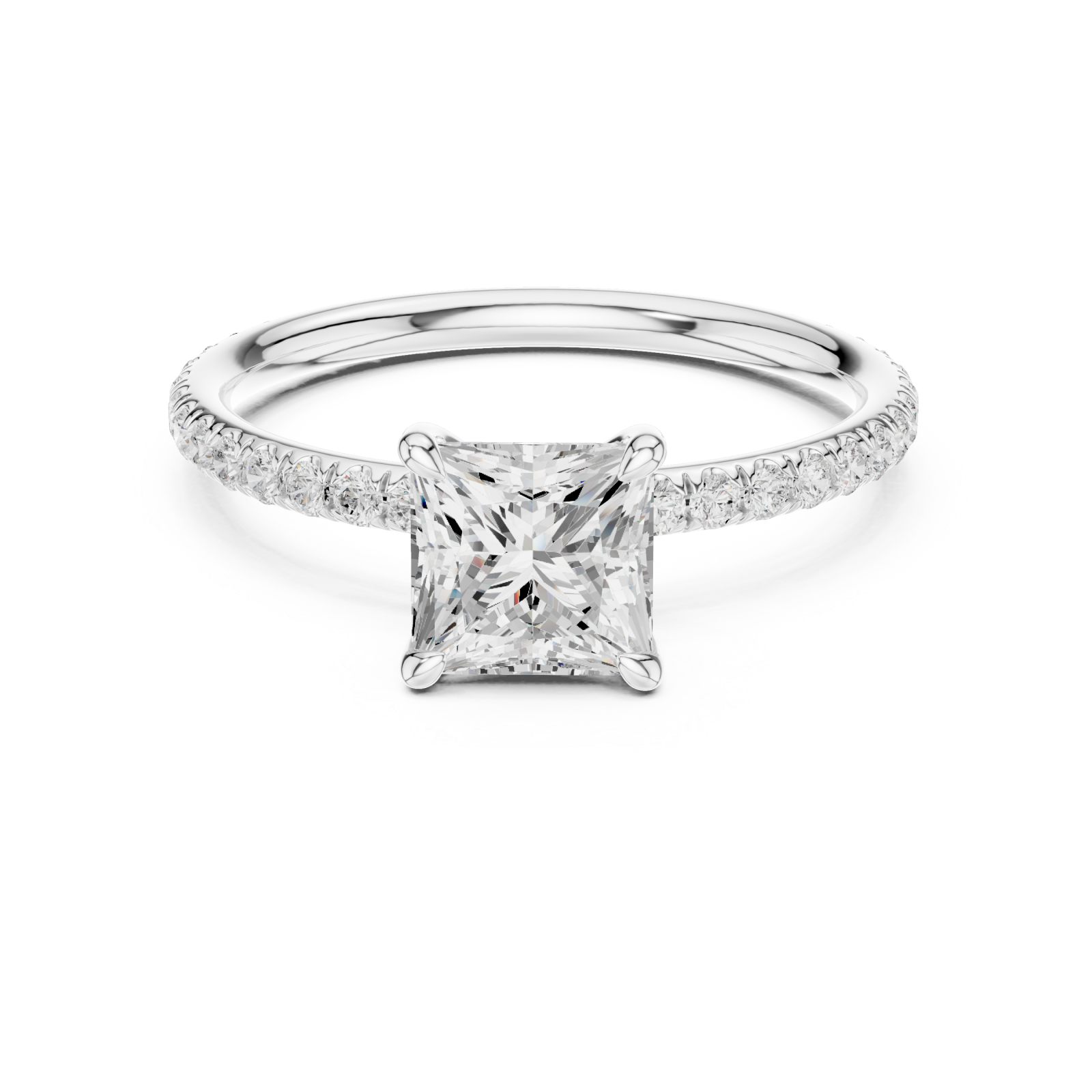  White Gold Harbor Grace Promise Band Ring Front View