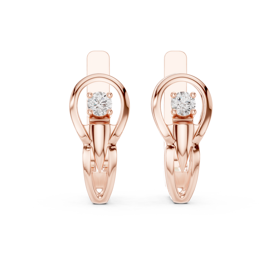  Rose Gold Radiant Halo Embrace Earrings Right View