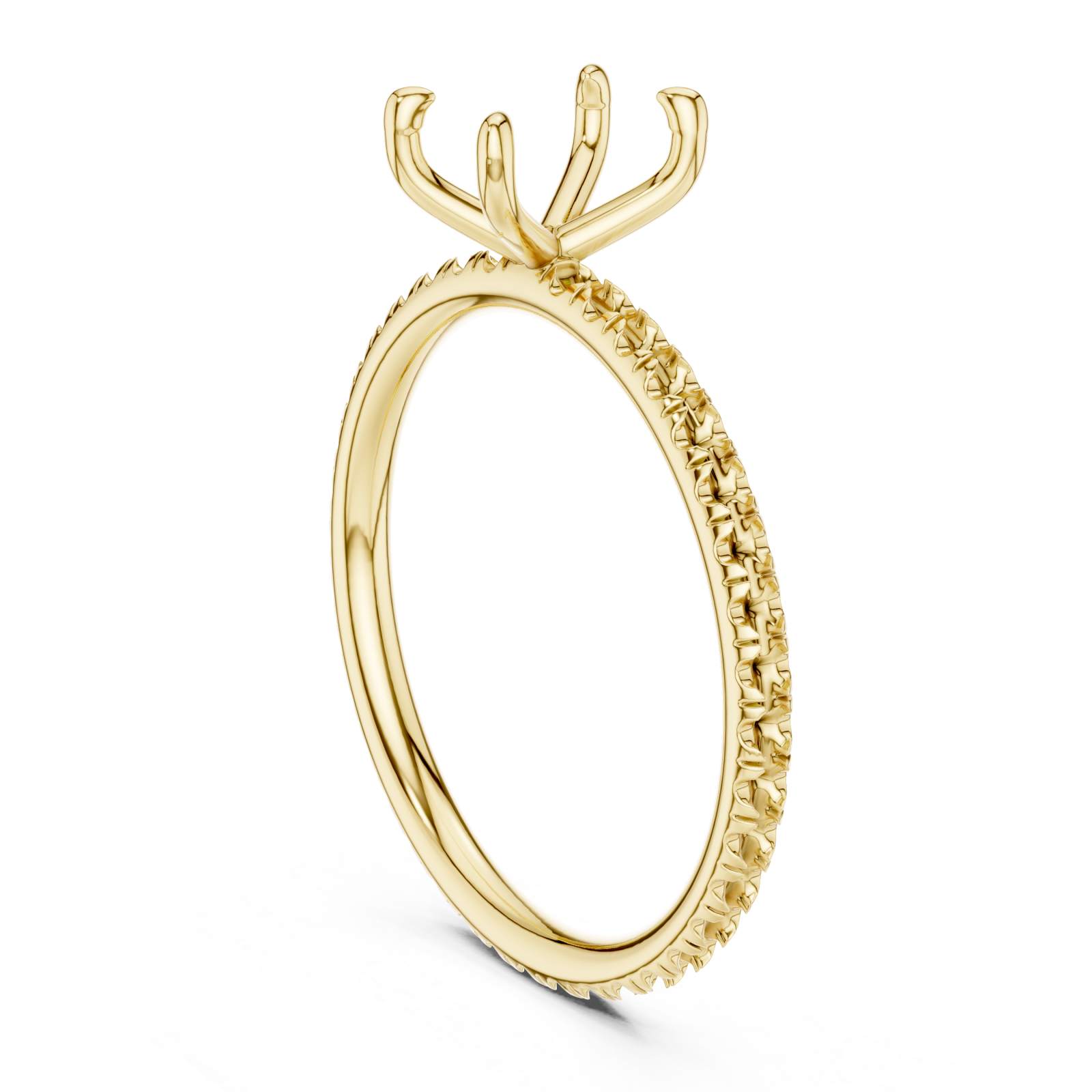  Gold Twilight Grace Open Crown Solitaire Ring Left View
