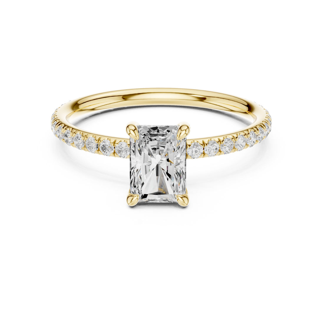  Gold Twilight Grace Open Crown Solitaire Ring Front View