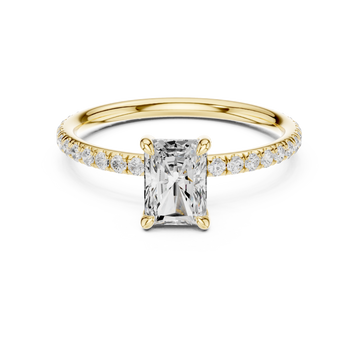  Gold Twilight Grace Open Crown Solitaire Ring Front View