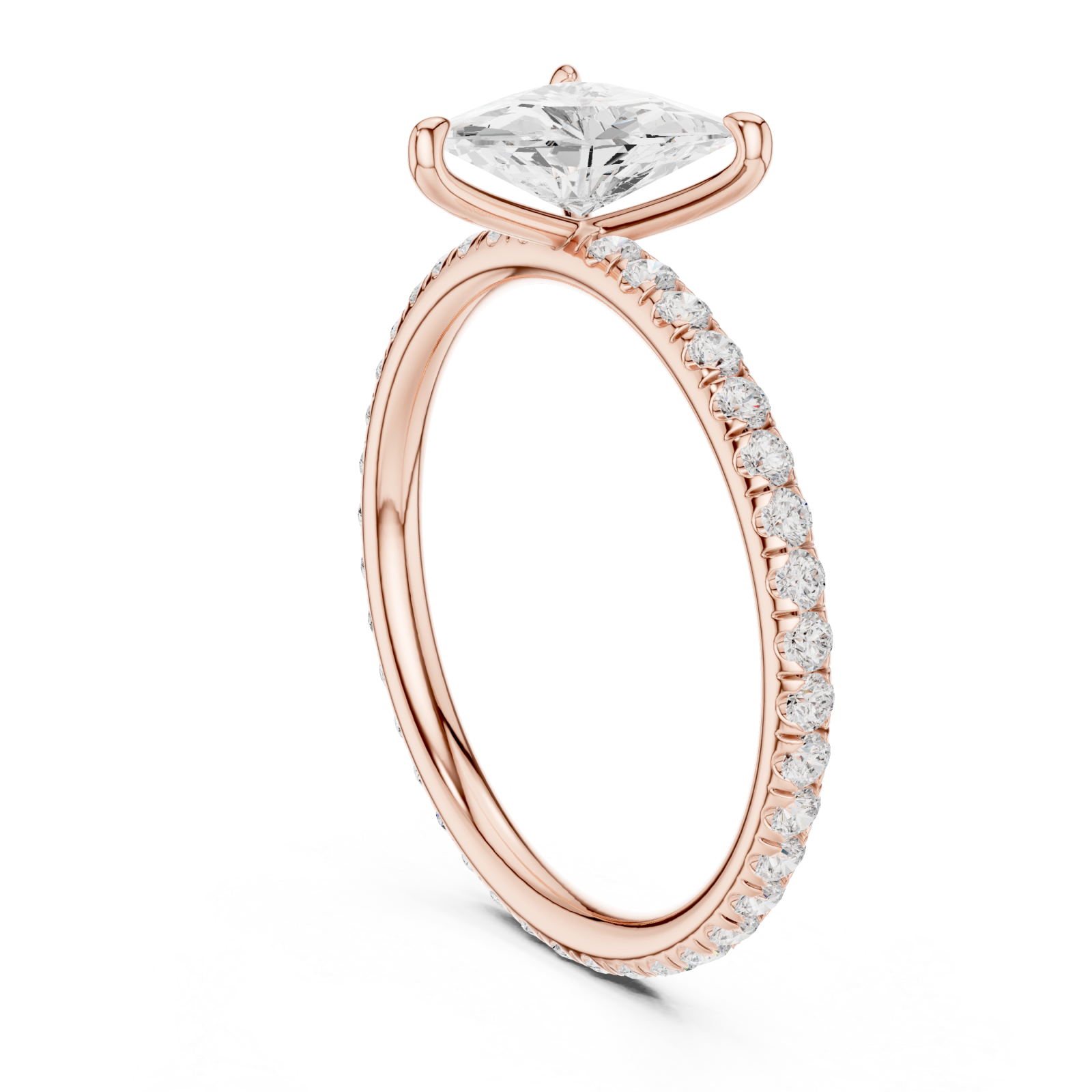  Rose Gold Celestia Trillion Curve Ring Left View