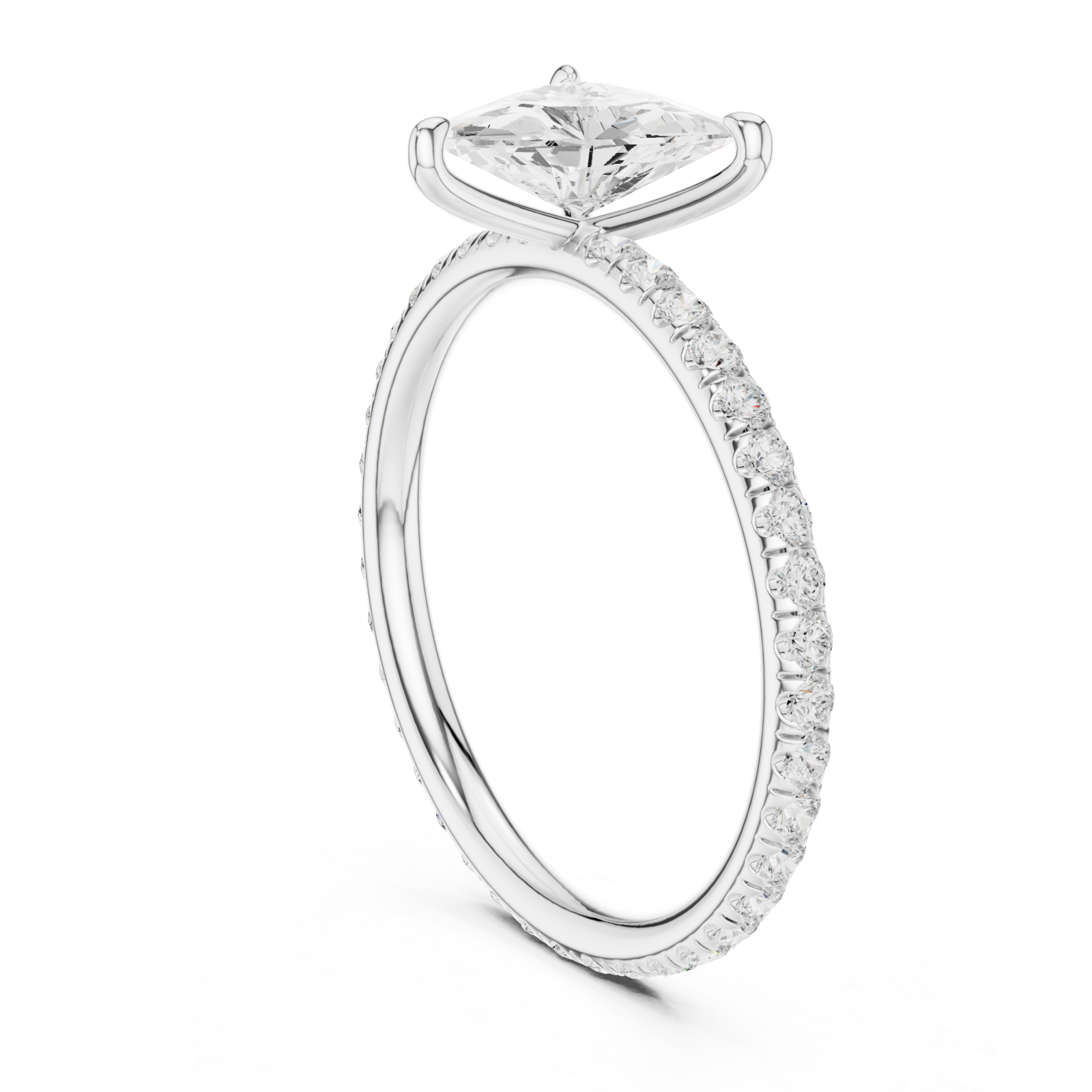  White Gold Celestia Trillion Curve Ring Left View