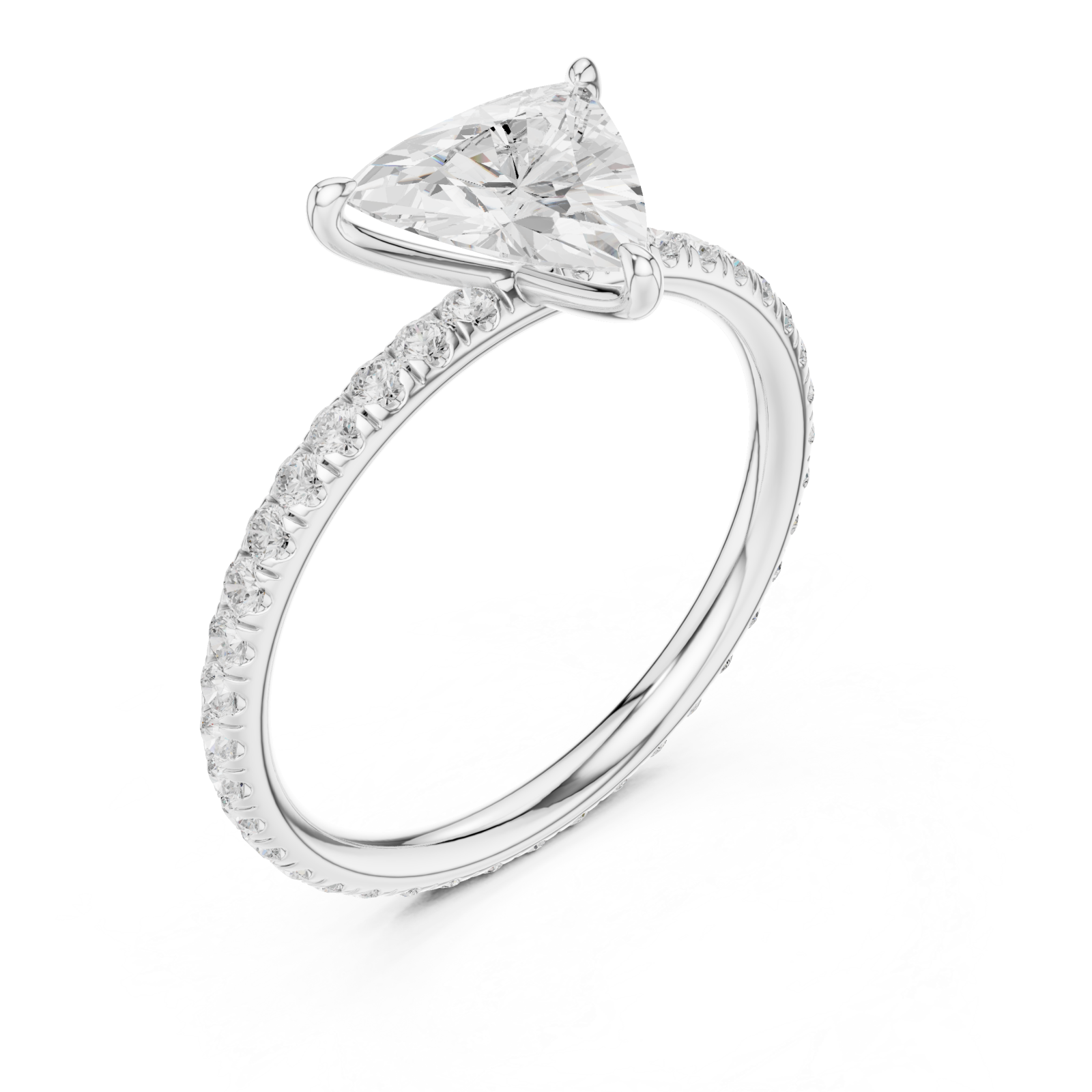  White Gold Celestia Trillion Curve Ring Right View