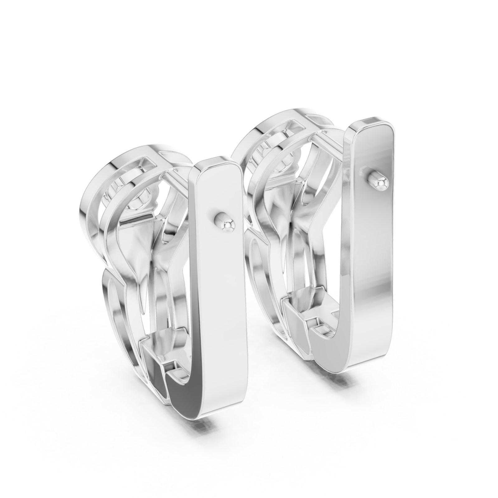  White Gold Radiant Halo Embrace Earrings Side View