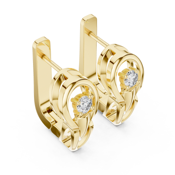 Gold Radiant Halo Embrace Earrings Right View