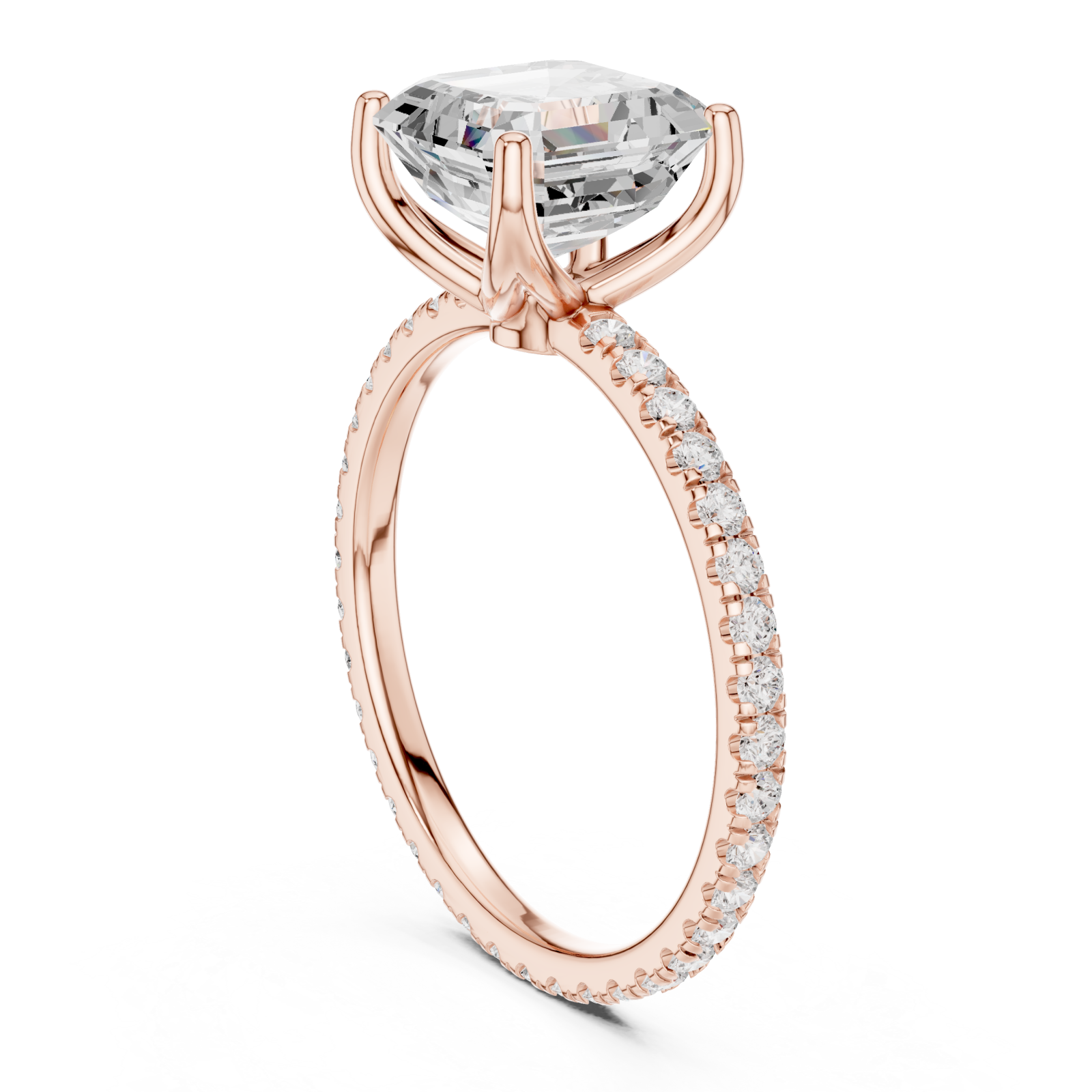  Rose Gold Luxe Empress Cushion Ring Left View